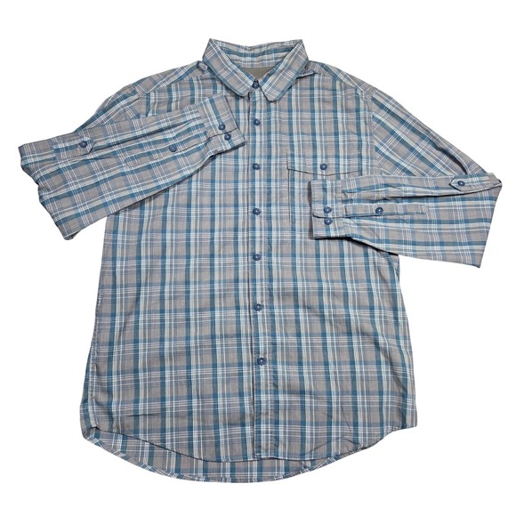 Royal Robbins Other - Royal Robbins Plaid Button Down Long Sleeve Shirt Mens L Blue Gray Casual Career
